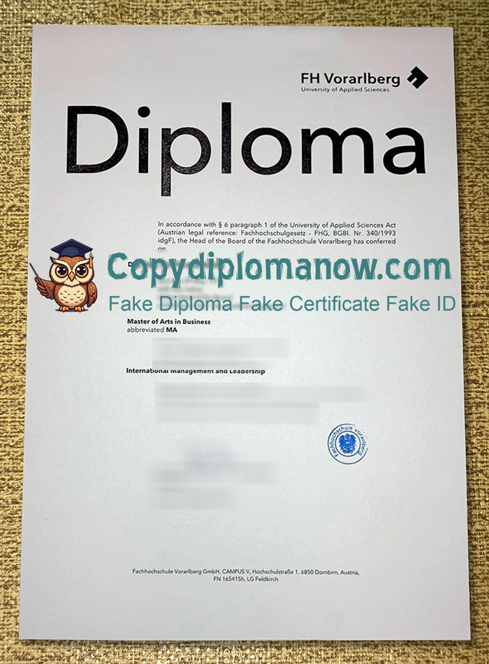 FH Vorarlberg Diploma