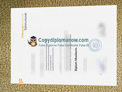 Folkwang Hochschule Urkunde