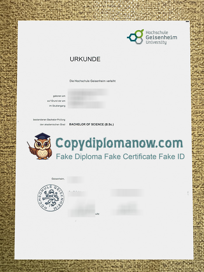 Hochschule Geisenheim Urkunde