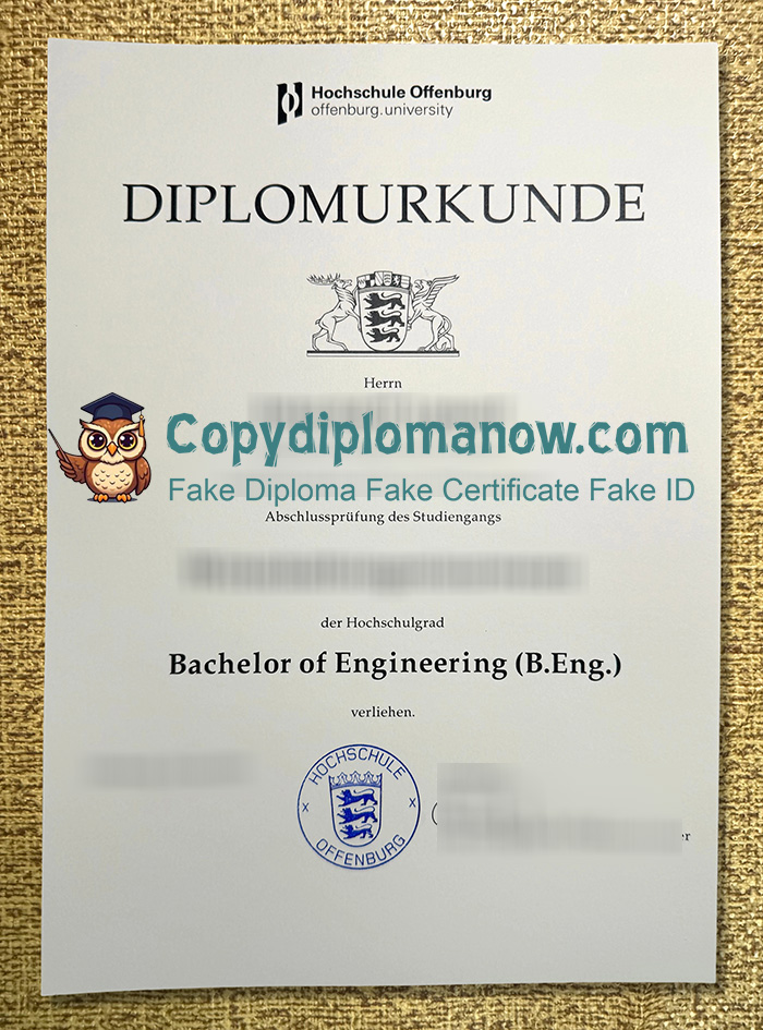 Hochschule Offenburg Urkunde