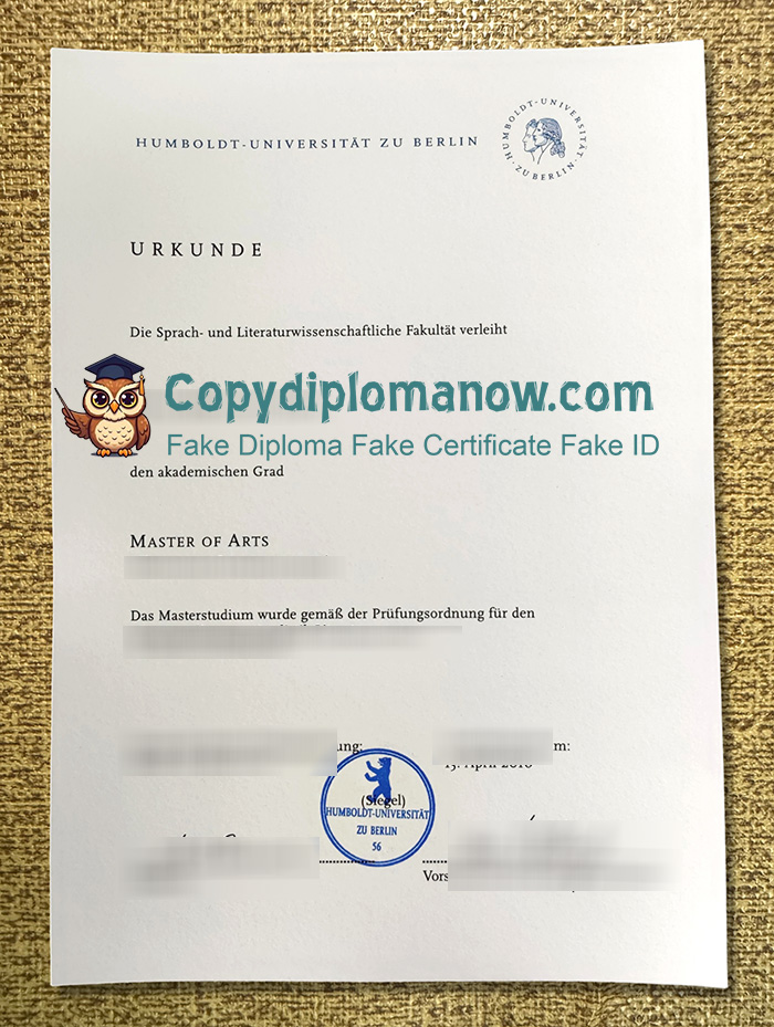 Humboldt-Universität zu Berlin Urkunde