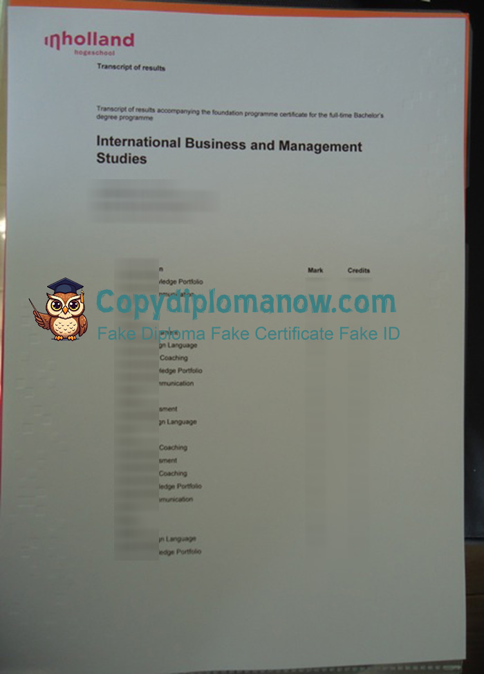 Hogeschool Inholland Transcript