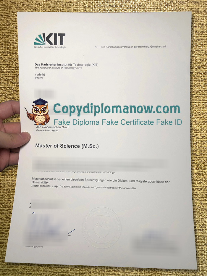 Karlsruhe Institute of Technology Urkunde, KIT Urkunde