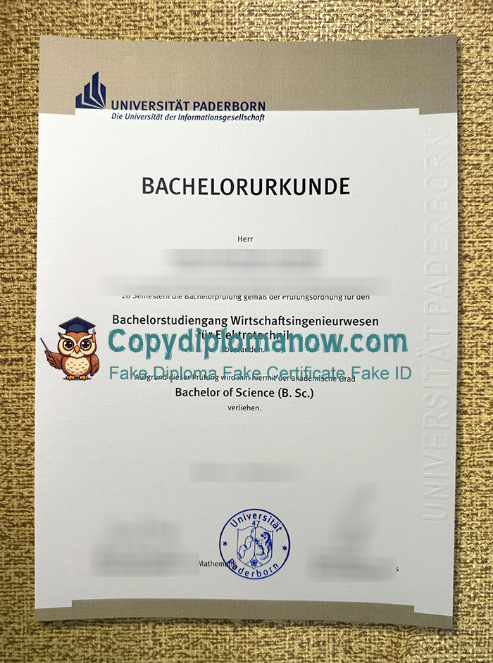 Universität Paderborn Urkunde