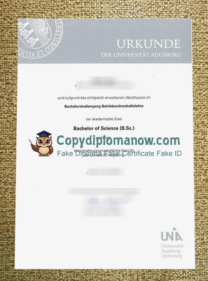 Universität Augsburg Urkunde