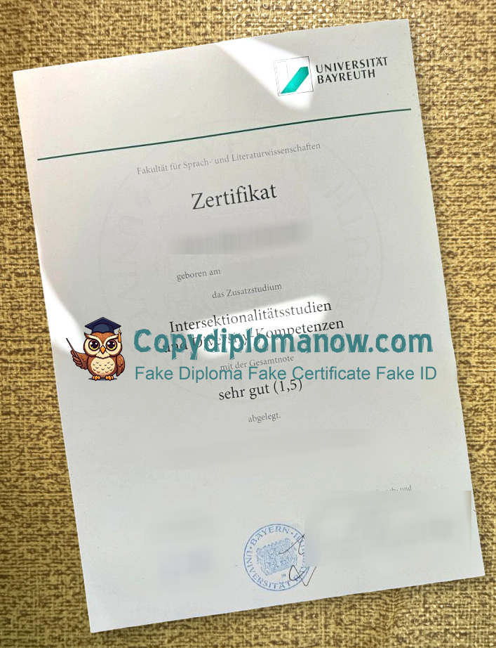 Universität Bayreuth Zertifikat