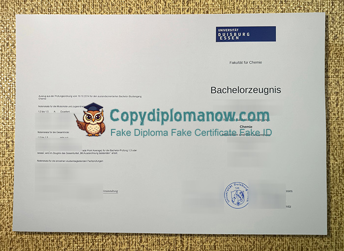 Universität Duisburg-Essen Zeugnis