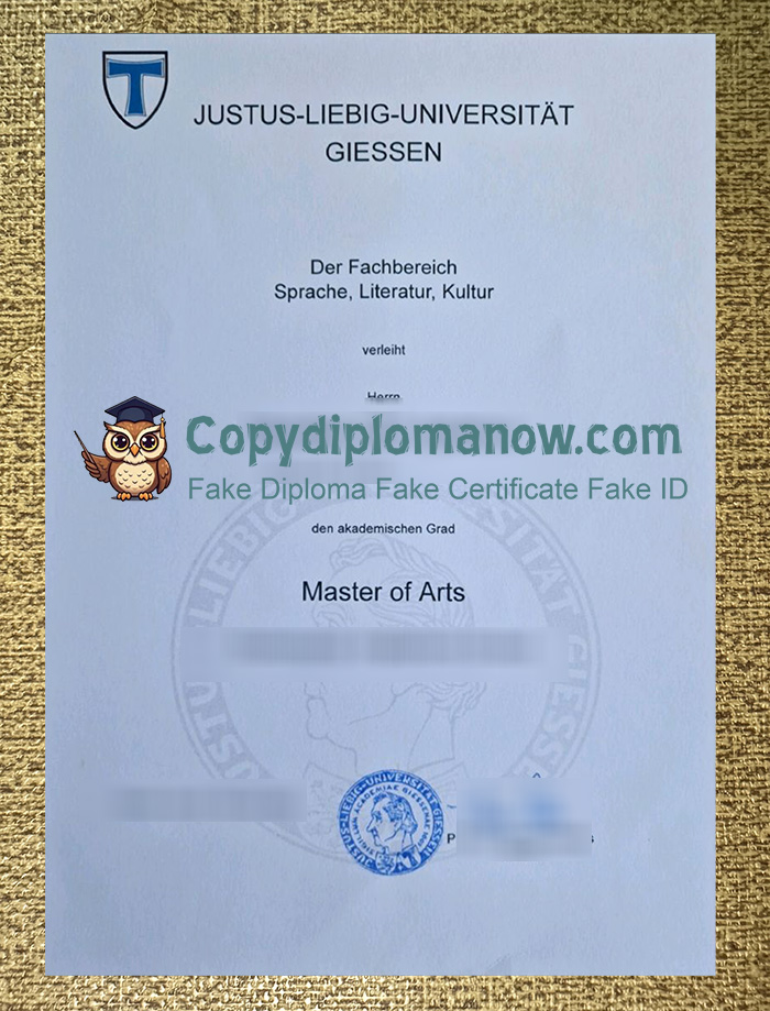 Justus-Liebig-University Giessen Urkunde
