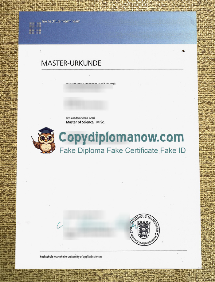 Hochschule Mannheim Urkunde