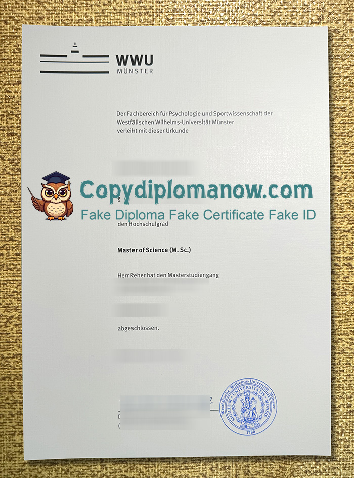 Universität Münster Urkunde