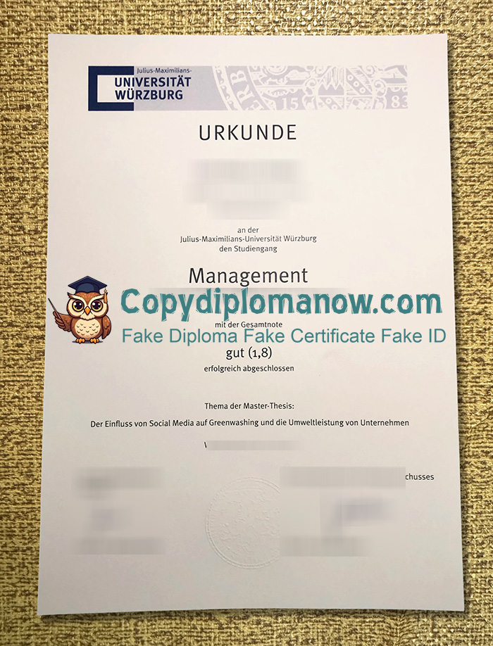 University of Würzburg Urkunde