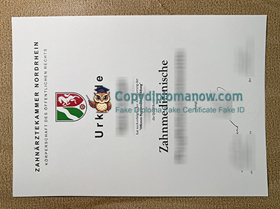 Zahnärztekammer Nordrhein Urkunde
