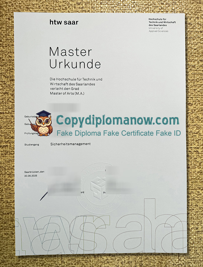 HTW Saar Urkunde