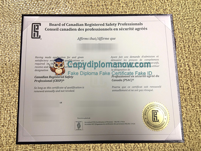 Canadian Registered Safety Professional Certificate