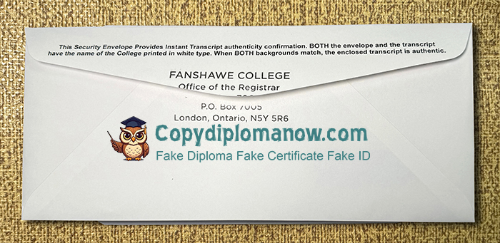 Fanshawe College Transcript Envelope