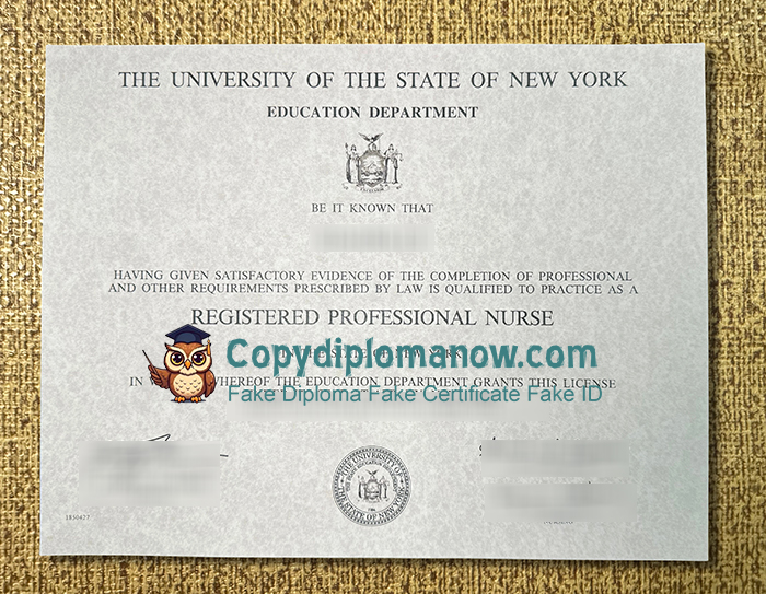 New York State Registered Professional Nurse Certificate