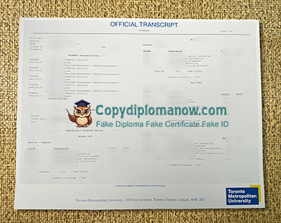 Toronto Metropolitan University Transcript