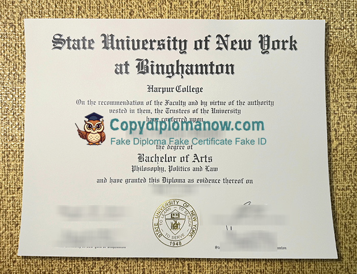 Binghamton University Diploma, SUNY Binghamton Diploma
