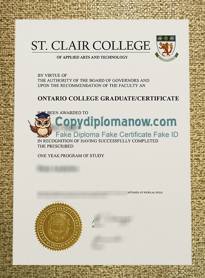 St. Clair College Diploma,
