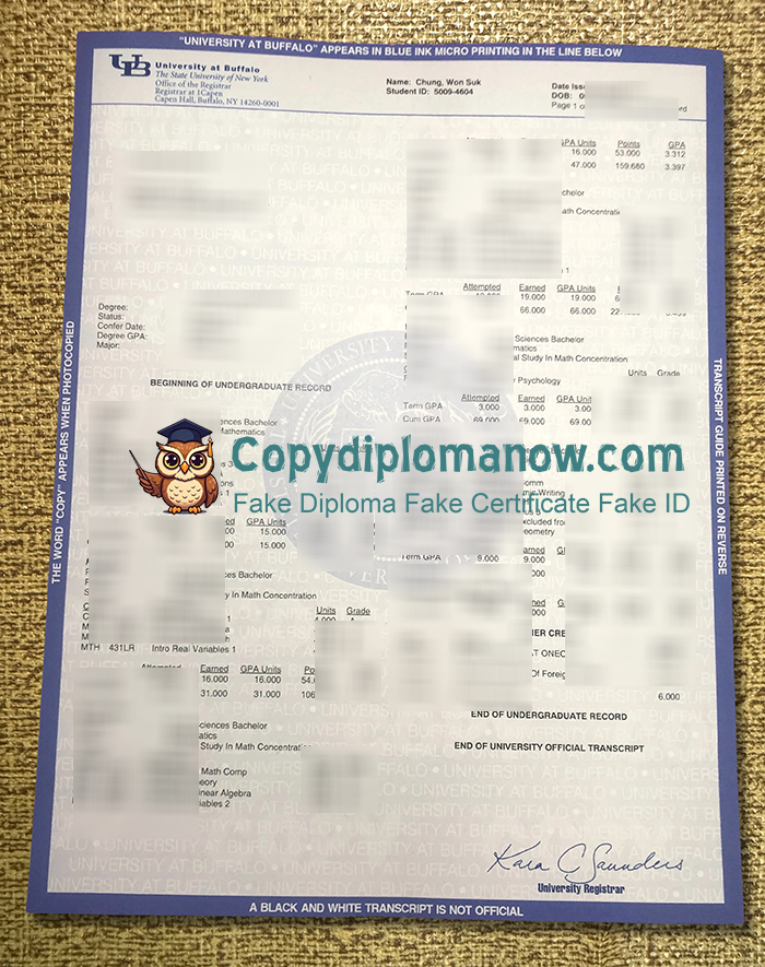 University at Buffalo Transcript