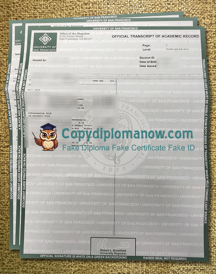 University of San Francisco Transcript