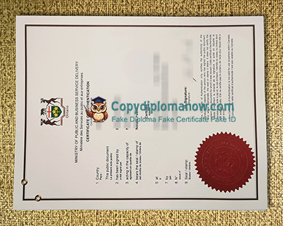 Copy Ontario Certificate of Authentication