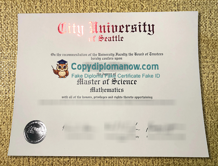 City University of Seattle Diploma, CityU Diploma