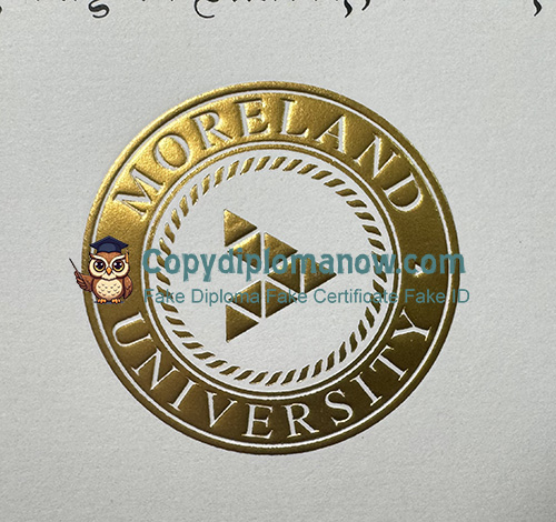 Moreland University Diploma seal
