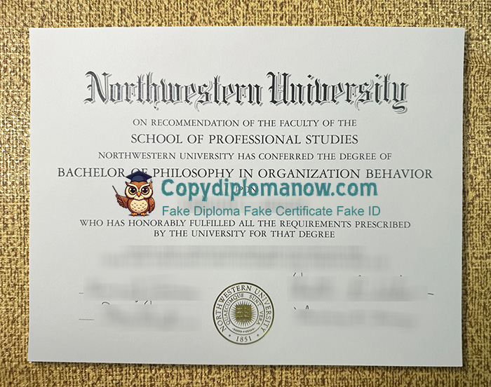 Northwestern University Diploma