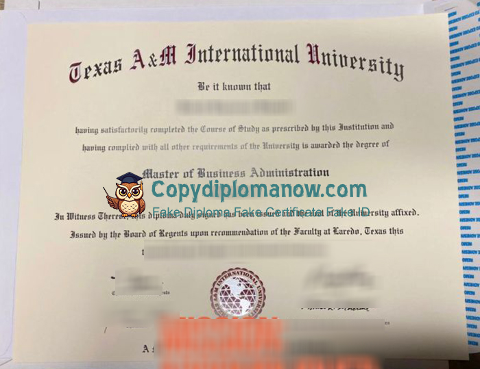 Texas A&M International University Diploma, TAMIU Diploma