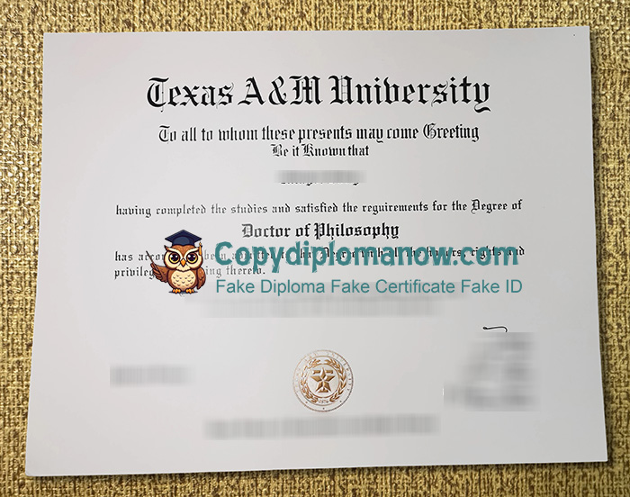 Texas A&M University Diploma