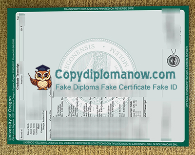 University of Oregon Transcript