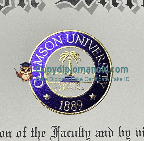 Clemson University Diploma seal