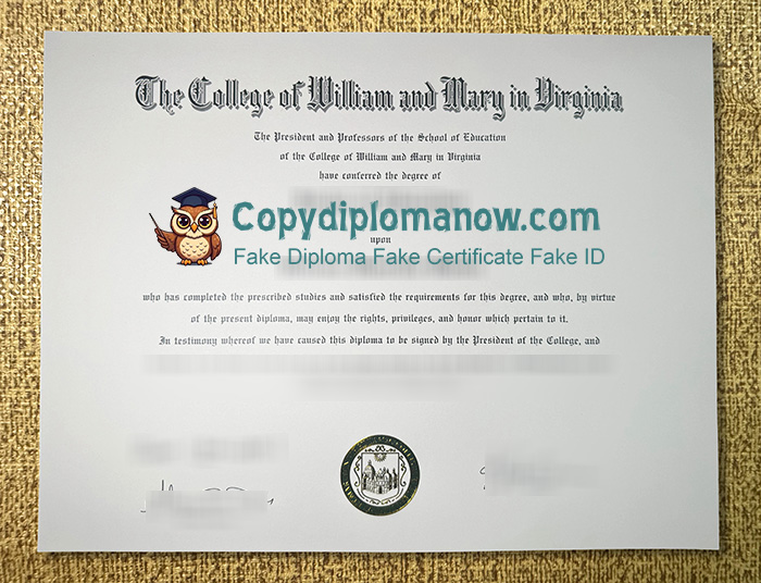 College of William & Mary Diploma