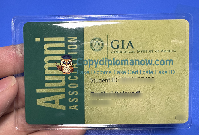 Gemological Institute of America Student card
