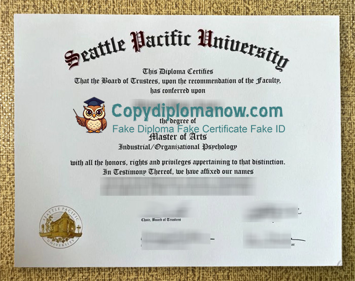 Seattle Pacific University Diploma, SPU Diploma