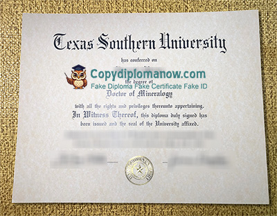 Texas Southern University Diploma