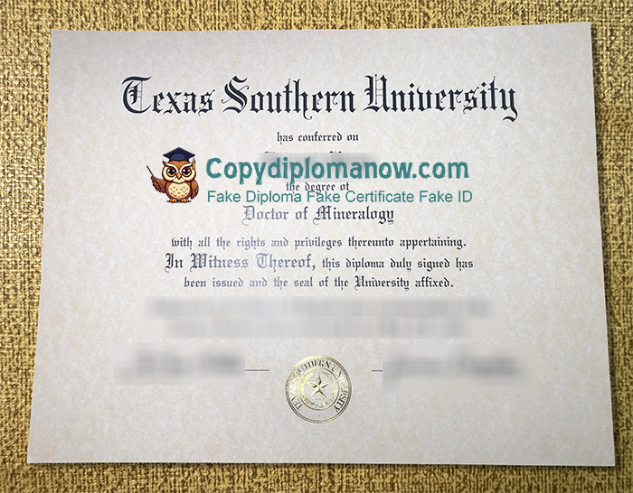 TSU Diploma, Texas Southern University Diploma