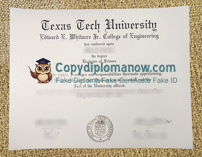 Texas Tech University Diploma, TTU Diploma
