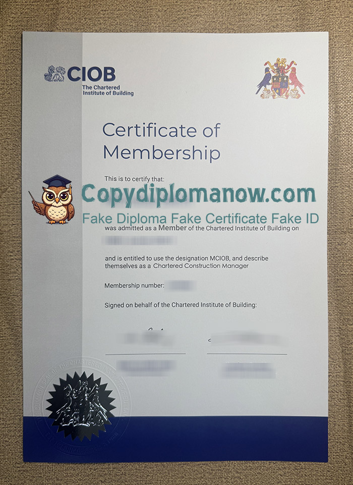 Chartered Institute of Building Certificate, CIOB Certificate
