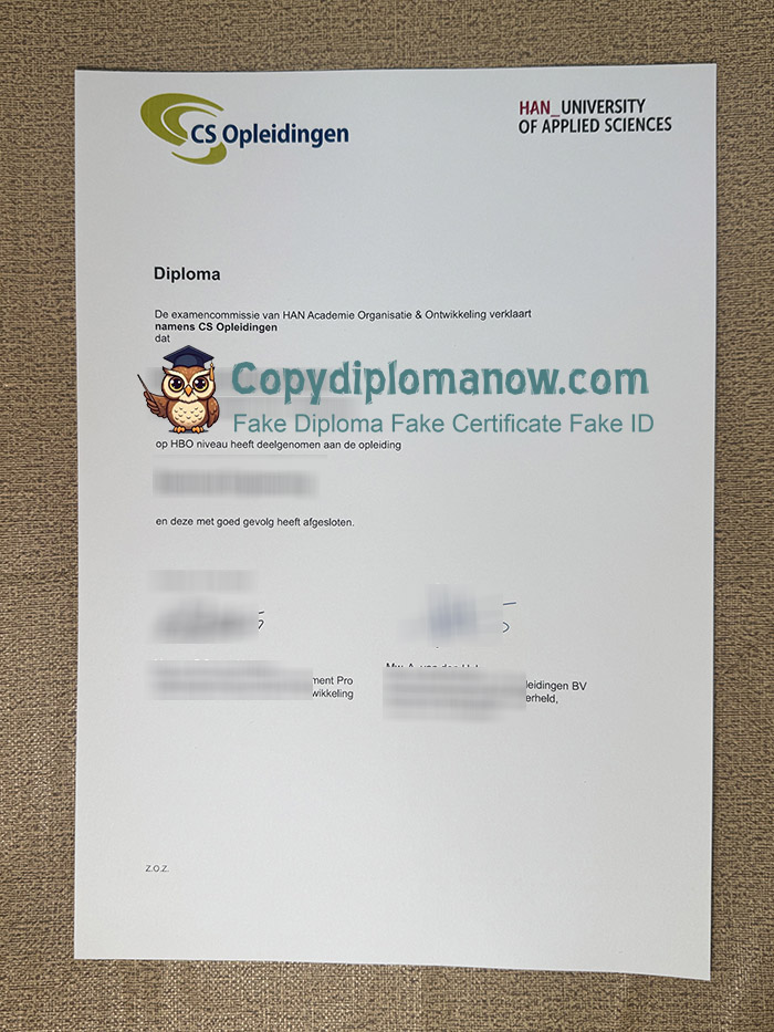 CS Opleidingen Diploma, HAN University of Applied Sciences Diploma